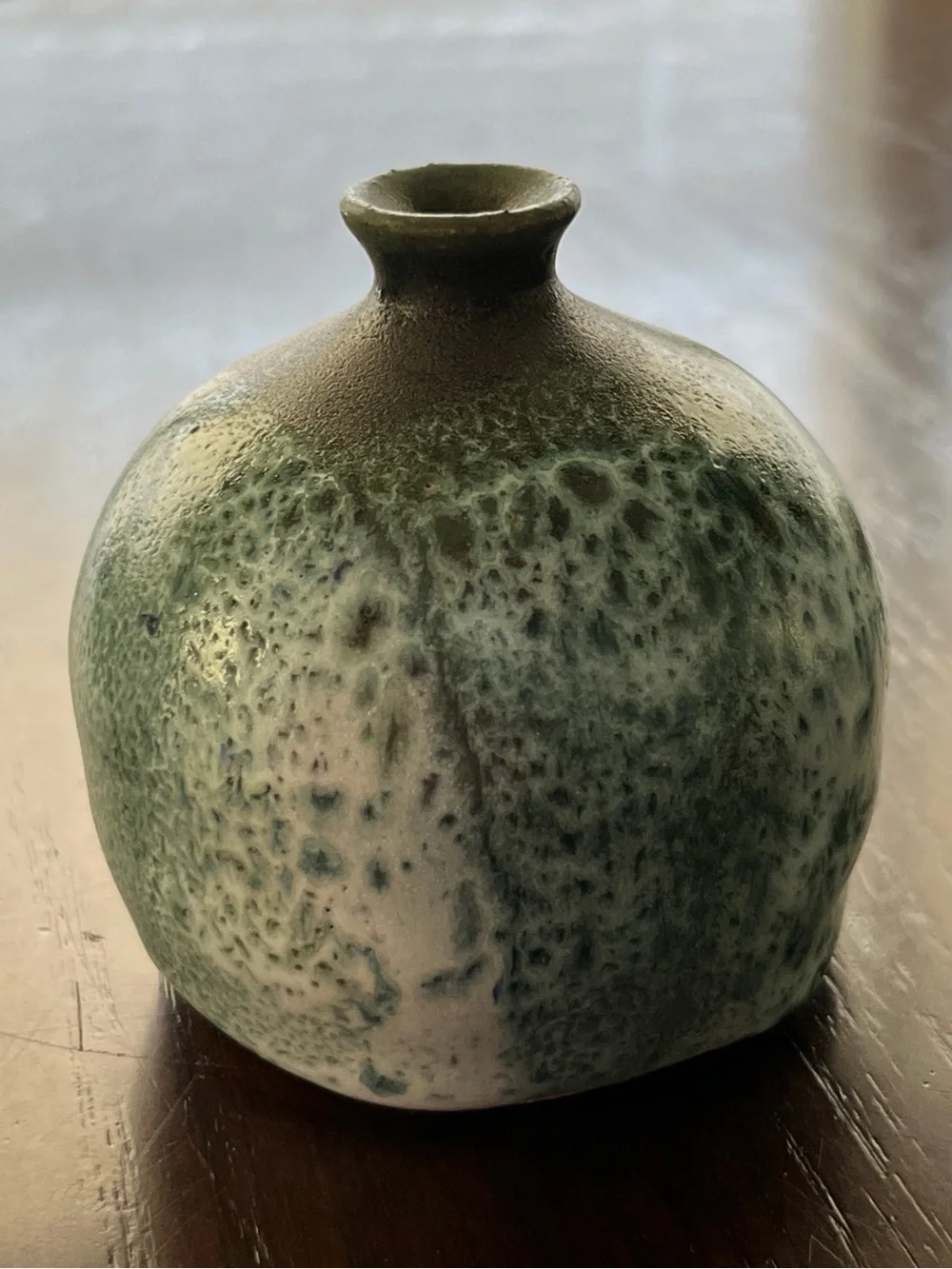 Franciscan Brother Christian Hand Thrown Pottery Mini Pot Vase Green Glaze